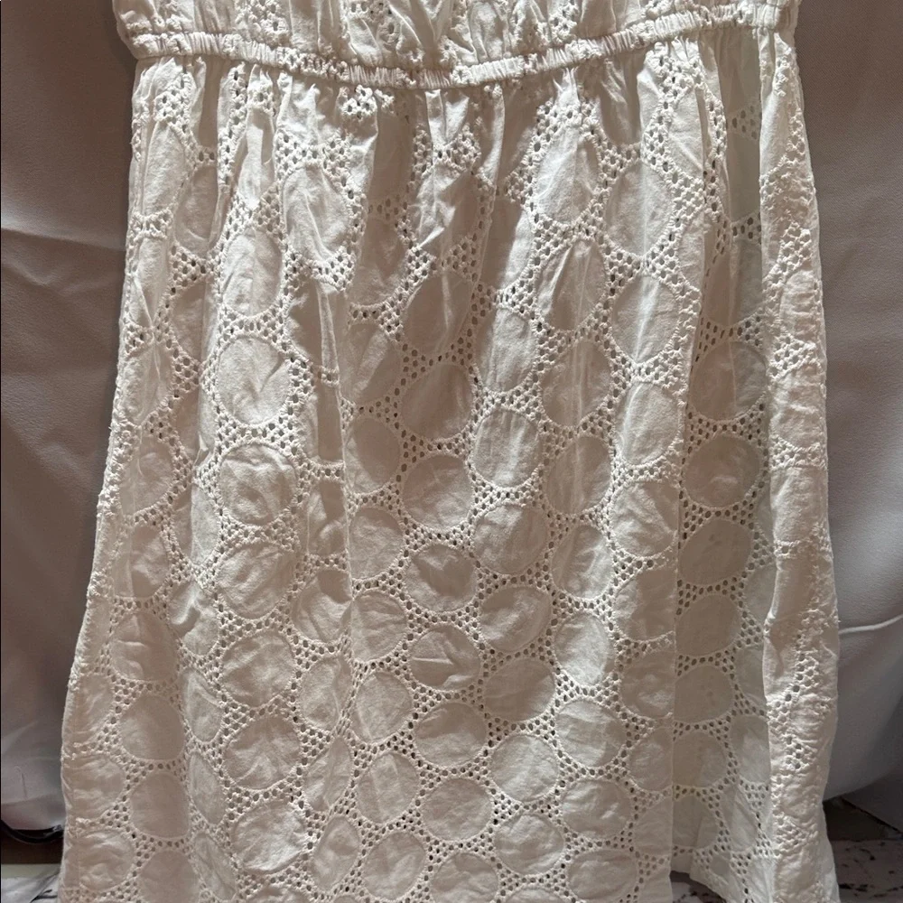 Eyelet Tie-Front Sundress‎ in Cream